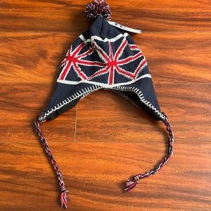 British Flag Knitted Earflap Hat